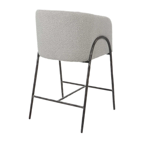 Barrel-Back Boucle Counter Stool by Uttermost Jacobsen, alternate view 5