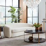 White Shearling Curved Sofa by Uttermost Capra, alternate view 2