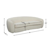 White Shearling Curved Sofa by Uttermost Capra, alternate view 5