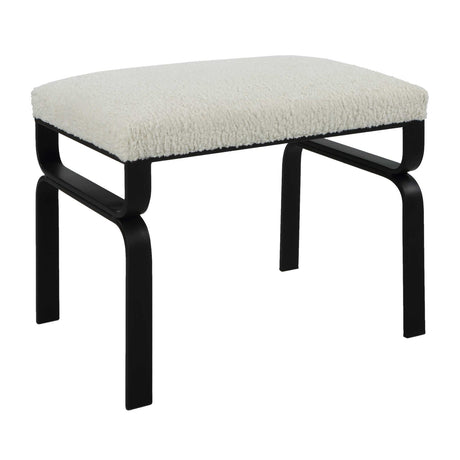 Iron Base White Shearling Bench S by Uttermost Diverge, alternate view 3