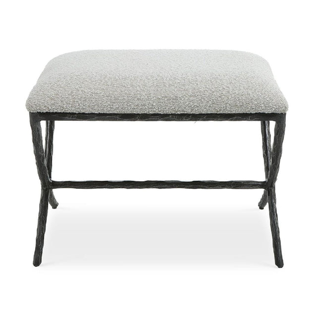 Iron Base White Boucle Bench S by Uttermost Brisby