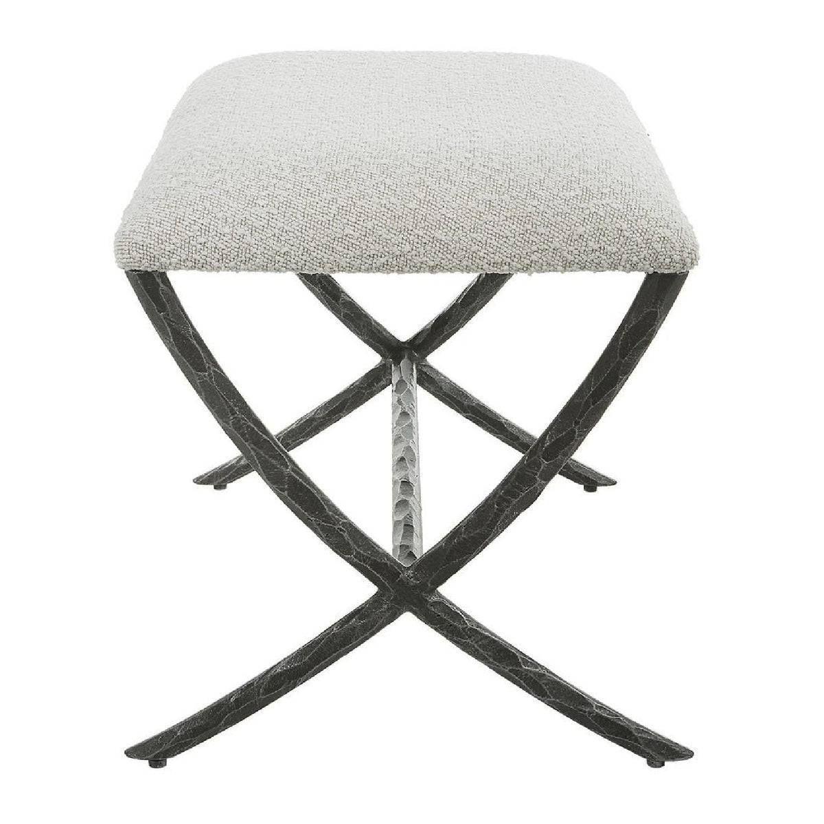 Iron Base White Boucle Bench S by Uttermost Brisby, alternate view 4