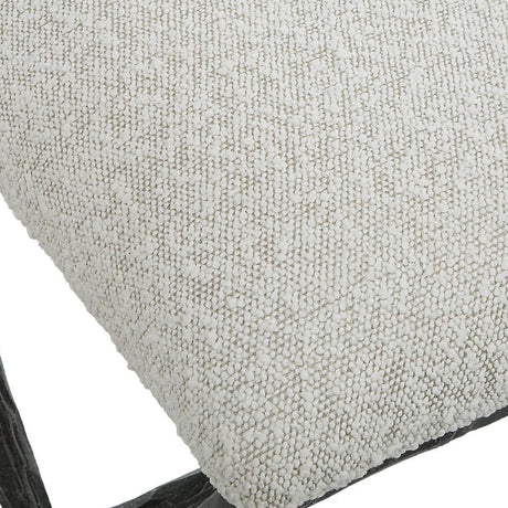 Iron Base White Boucle Bench S by Uttermost Brisby, alternate view 6