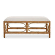 Rattan Base White Fabric Bench by Uttermost Laguna