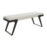 White Chenille Boucle Bench by Uttermost Hover, alternate view 3