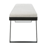 White Chenille Boucle Bench by Uttermost Hover, alternate view 4