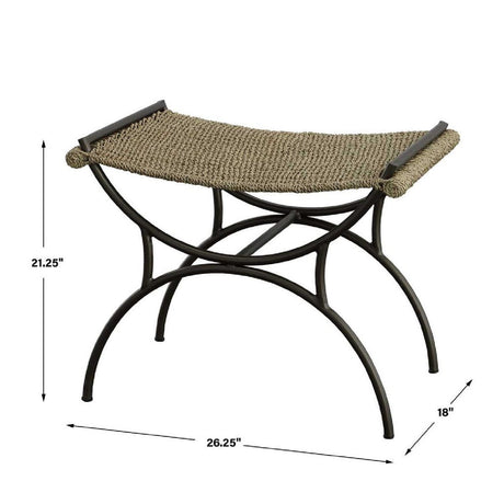Woven Seagrass Bench S by Uttermost Playa, alternate view 5