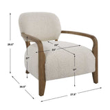Cream Shearling Accent Chair by Uttermost Telluride, alternate view 6
