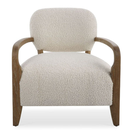 Cream Shearling Accent Chair by Uttermost Telluride