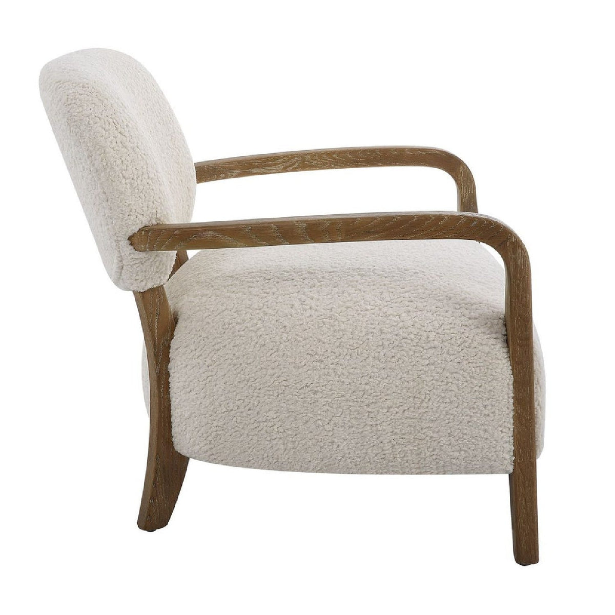 Cream Shearling Accent Chair by Uttermost Telluride, alternate view 4
