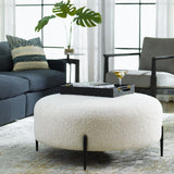 Modern European furniture - White Shearling Ottoman - www.oroa.com