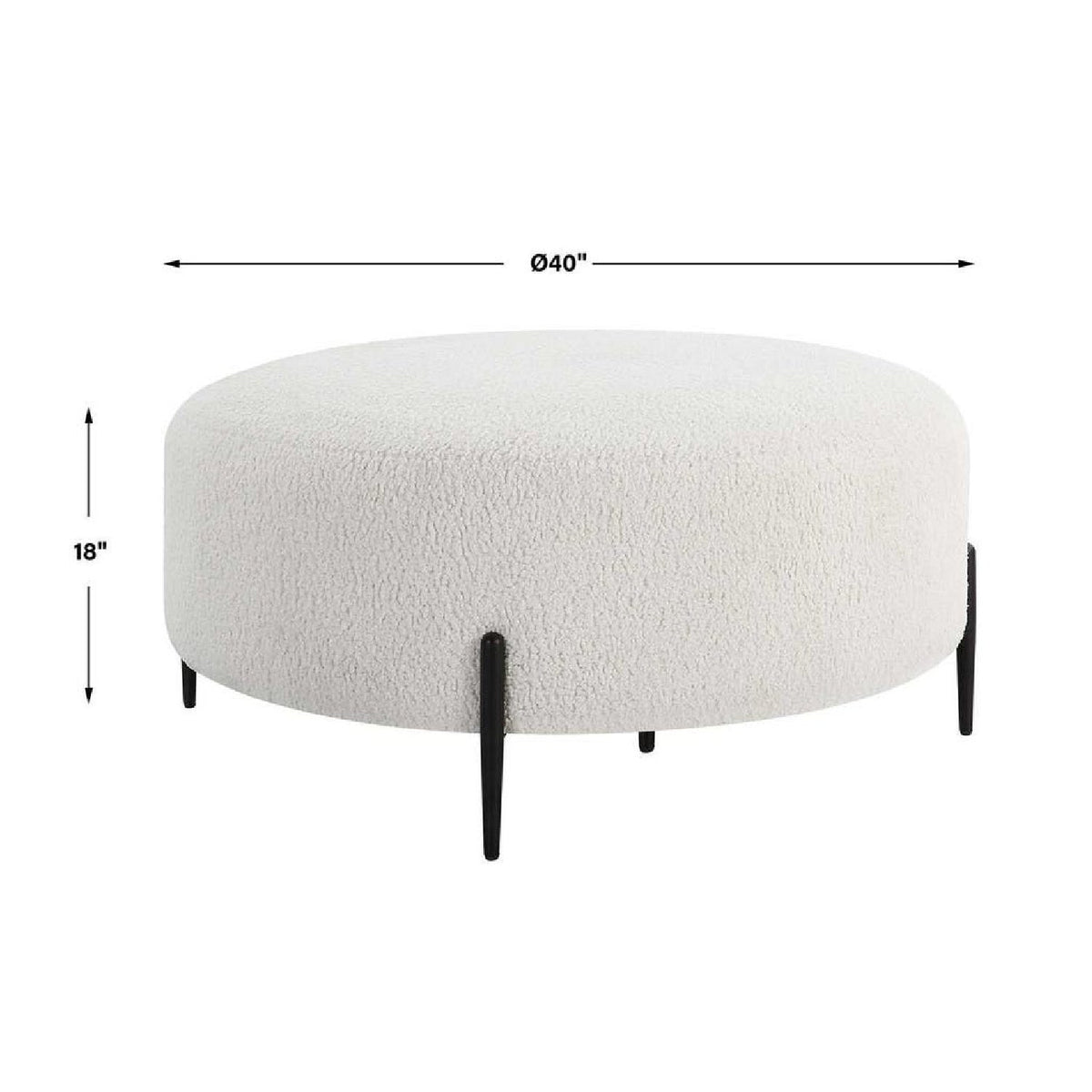Modern European furniture - White Shearling Ottoman - www.oroa.com