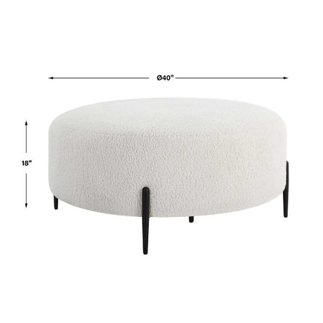 Modern European furniture - White Shearling Ottoman - www.oroa.com