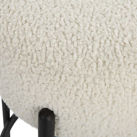 White Shearling Counter Stool by Uttermost Arles, alternate view 4