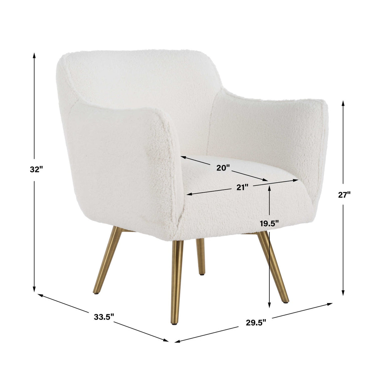 White Sheepskin Swivel Chair by Uttermost Oasis, alternate view 10