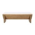 Wooden Framed White Sheepskin Bench by Uttermost Wedged