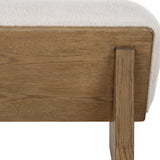 Wooden Framed White Sheepskin Bench by Uttermost Wedged, alternate view 5