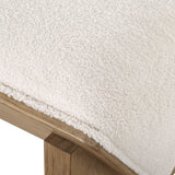 Wooden Framed White Sheepskin Bench by Uttermost Wedged, alternate view 6