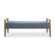 Wood Framed Blue Fabric Bench by Uttermost Daylight
