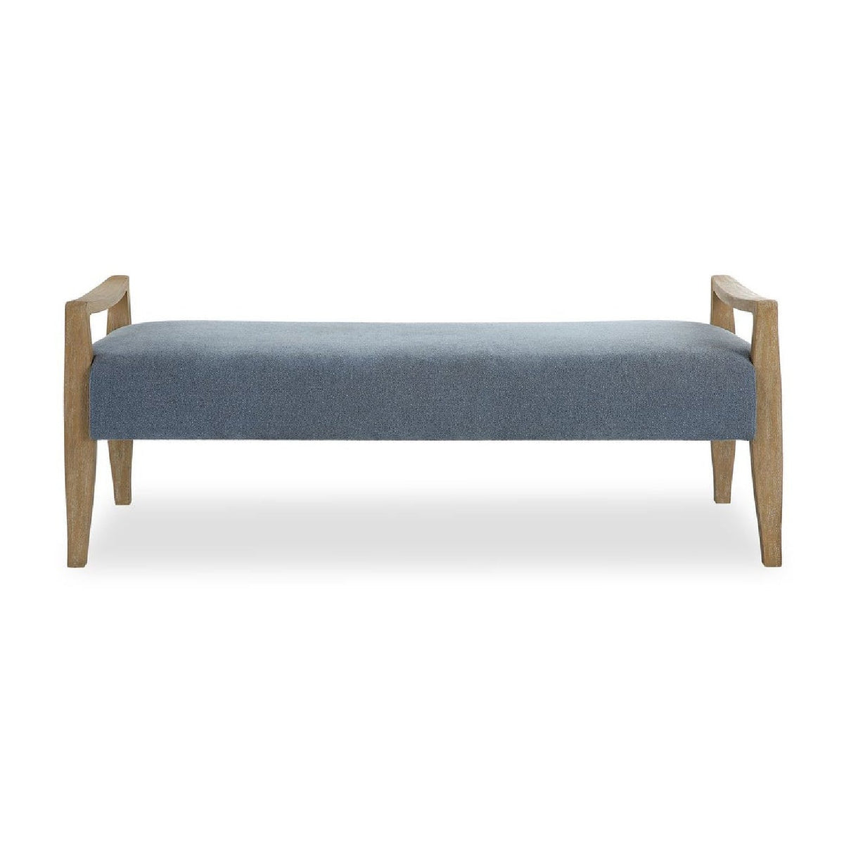 Wood Framed Blue Fabric Bench by Uttermost Daylight