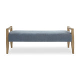 Wood Framed Blue Fabric Bench by Uttermost Daylight