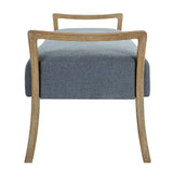 Wood Framed Blue Fabric Bench by Uttermost Daylight, alternate view 4