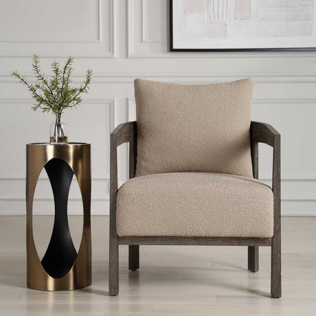 Beige Boucle Accent Chair by Uttermost Sienna, alternate view 2