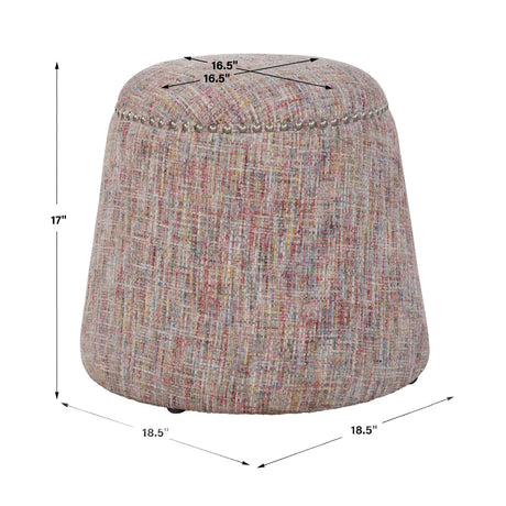 Confetti Chenille Ottoman by Uttermost Gumdrop, alternate view 4