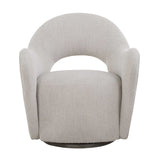 Beige Cutout-Back Swivel Chair by Uttermost Wander, alternate view 3
