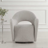 Beige Cutout-Back Swivel Chair by Uttermost Wander, alternate view 9