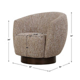 Brown Barrel Swivel Chair by Uttermost Dunes, alternate view 9