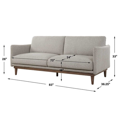 Beige Boucle Sofa by Uttermost Freefall, alternate view 6
