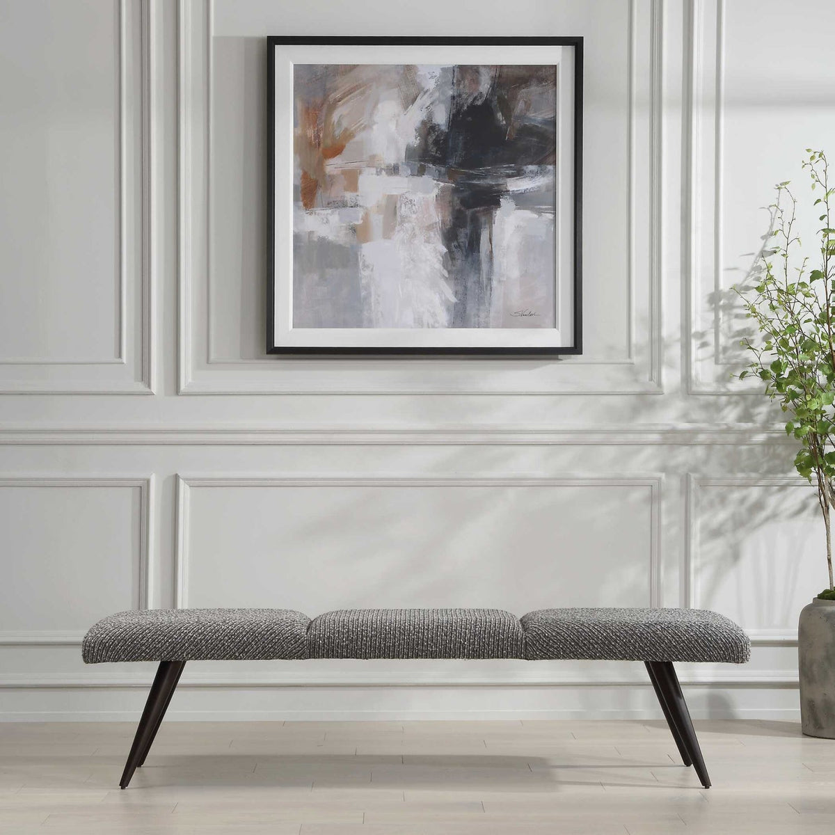 Gray Boucle Bench by Uttermost Bowtie, alternate view 2