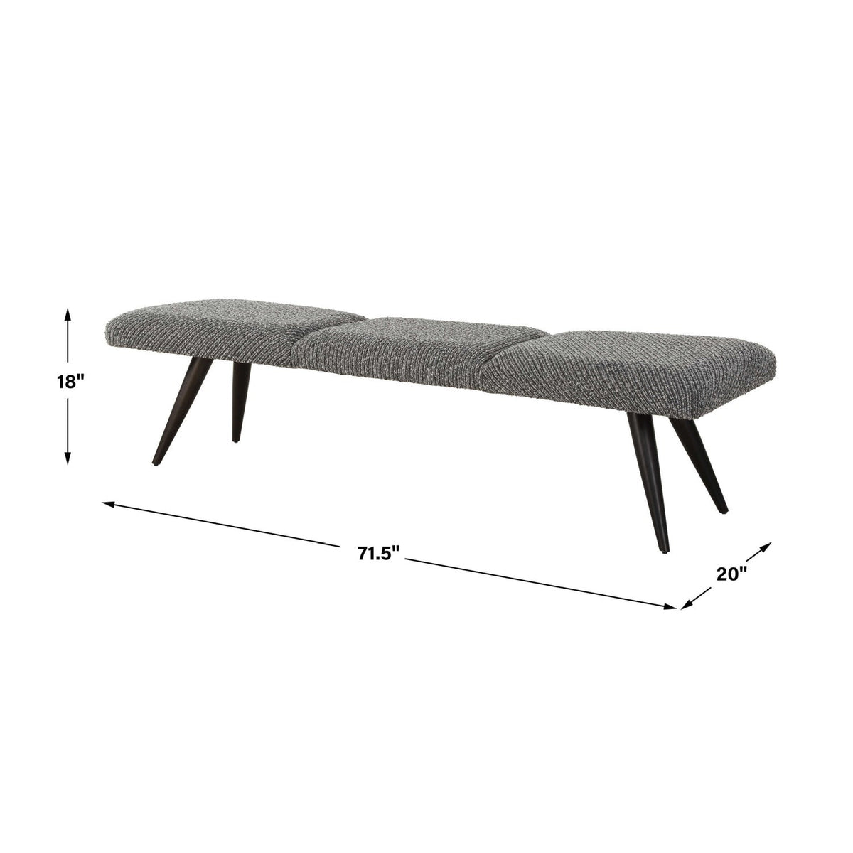 Gray Boucle Bench by Uttermost Bowtie, alternate view 9
