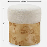 Poplar Burl Base Ottoman by Uttermost Swirls, alternate view 3