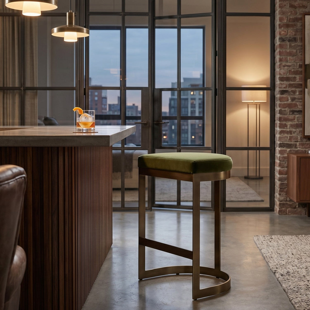 Modern European furniture - Iron Arched Counter Stool - www.oroa.com
