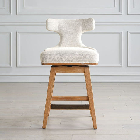 White Swivel Counter Stool by Uttermost Klismos, alternate view 2