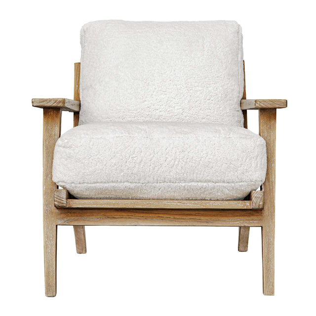 White Sheepskin Cushioned Lounge Chair by Uttermost Laid Back