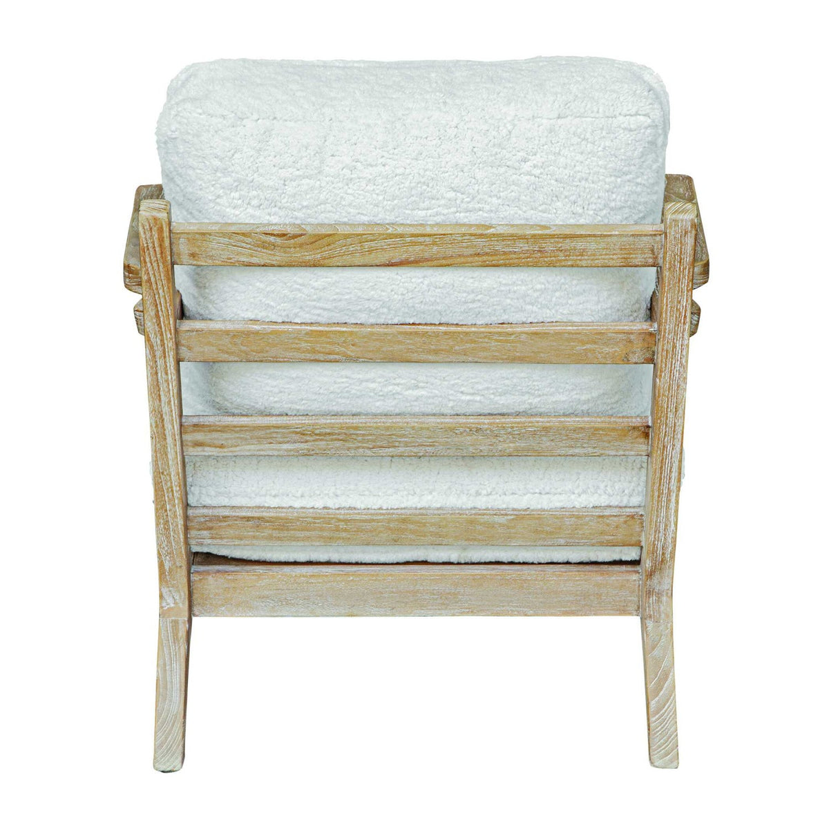 White Sheepskin Cushioned Lounge Chair by Uttermost Laid Back, alternate view 6