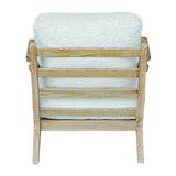 White Sheepskin Cushioned Lounge Chair by Uttermost Laid Back, alternate view 6