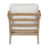 White Sheepskin Cushioned Lounge Chair by Uttermost Laid Back, alternate view 7