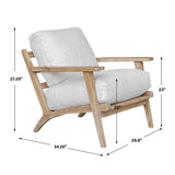 White Sheepskin Cushioned Lounge Chair by Uttermost Laid Back, alternate view 9