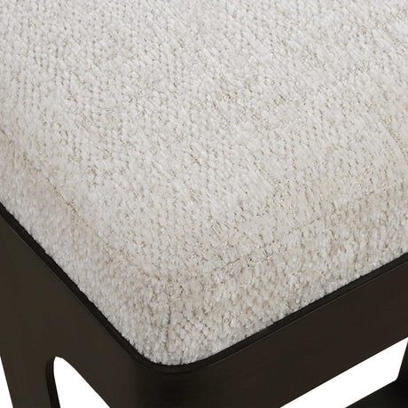 White Boucle Seat Counter Stool by Uttermost Hover, alternate view 4
