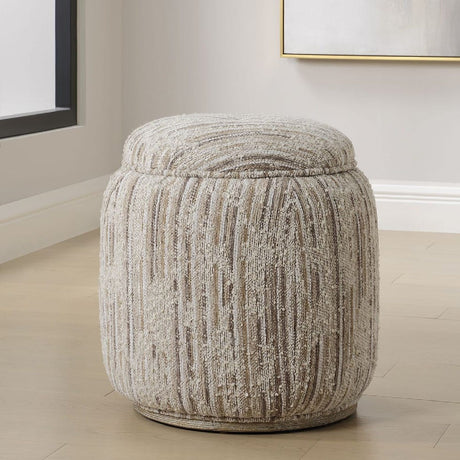 Tan Slubbed Boucle Storage Ottoman by Uttermost Dialogue, alternate view 7