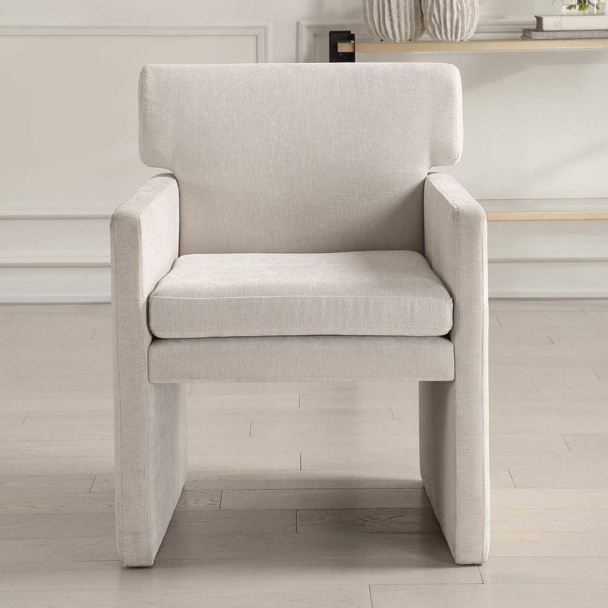 White Velvet Dining Chair by Uttermost Colette, alternate view 9