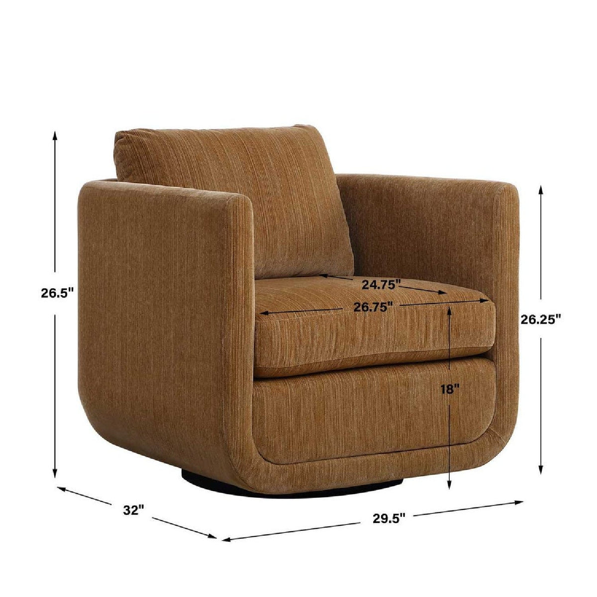 Modern European furniture - Chenille Rounded Swivel Chair - www.oroa.com
