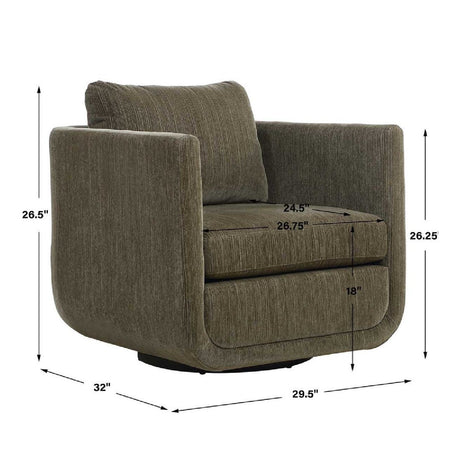 Modern European furniture - Chenille Rounded Swivel Chair - www.oroa.com