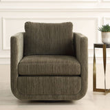 Modern European furniture - Chenille Rounded Swivel Chair - www.oroa.com