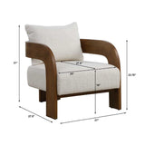 Solid Oak T-Back Accent Chair by Uttermost Rowan, alternate view 7