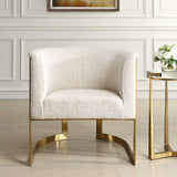 Tan Boucle Cantilevered Accent Chair by Uttermost Bellina, alternate view 2